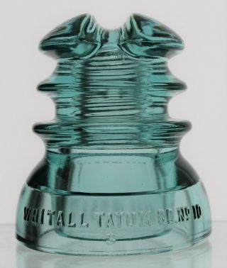 Light Aqua Cd 214 Whitall Tatum Co.  No 10 Made In U.  S.  A.  Glass Insulator