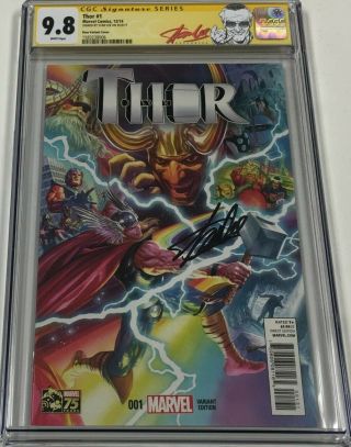 Marvel Thor 1 Ross 1:75 Variant Signed Stan Lee Cgc 9.  8 Ss Jane Foster As Thor