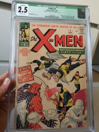 X - men 1 1st issue 1963 cgc 2.  5 offwhite pages married cover - Complete 9