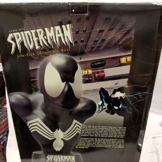SIDESHOW SPIDER - MAN Life SIZE BUST Symbiote Version STATUE Movie Avengers Venom 9