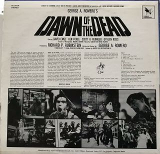 DAWN OF THE DEAD George Romero Vinyl LP Soundtrack Varese Sarabande Goblin 2