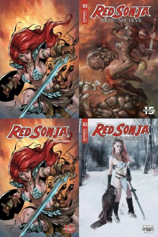 Red Sonja Birth Of She Devil 3 1:10 Variant Set Parrilo Davila Comic 8/14