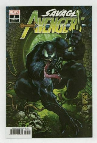 Savage Avengers 3 1:50 Bianchi Variant Marvel Comic Venom In Hand