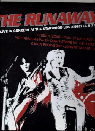 The Runaways Live In Concert At The Starwood 1976 Lp Hard Rock White Vinyl