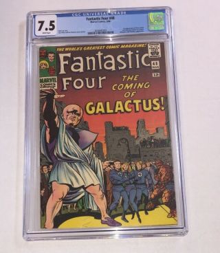 Fantastic Four 48 • Hi Grade Cgc 7.  5 • 1st Silver Surfer,  Galactus • White Pgs