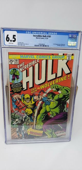 Incredible Hulk 181 CGC 6.  5 Upper Mid Grade 1st App Wolverine 2