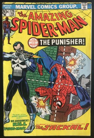 Spiderman 129 First Printing 1974 Marvel Comic 1st Punisher