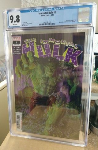 Immortal Hulk 1 1st Print Alex Ross Cover Cgc 9.  8 