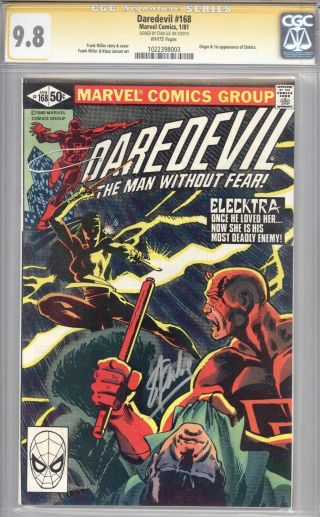 Daredevil 168 Cgc 9.  8 Ss - 1st Elektra - Signed By Stan Lee.