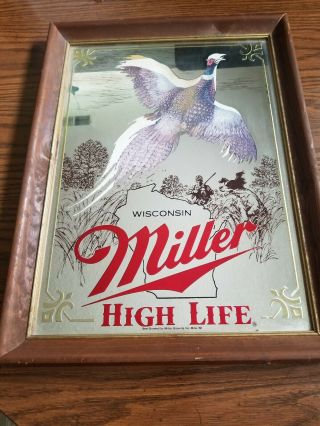 Miller High Life Beer Mirror Ring Neck Pheasant 1st Edition Sportsman Series