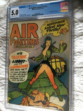 Air Fighters Comics V2 2 Cgc 5.  0 First Appearance Of Valkyrie Classic Cover