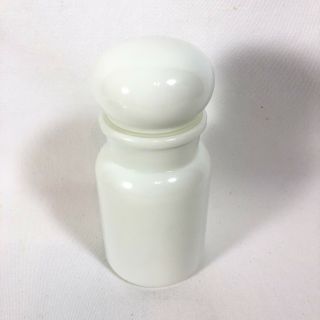 Vintage Belgium White Milk Apothecary Glass Jar With Bubble Lid 7 Inch