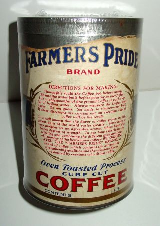 Farmer ' s Pride Brand Coffee Tin - Hulman & Co.  - Terre Haute,  IN 2