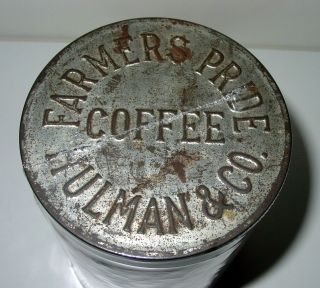 Farmer ' s Pride Brand Coffee Tin - Hulman & Co.  - Terre Haute,  IN 5