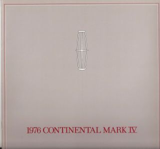 1976 Lincoln Continental Mark Iv Sales Brochure