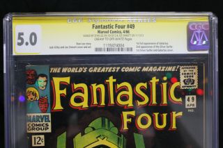 Fantastic Four 49 CGC 5.  0 STAN LEE,  JOE SINNOTT SIGNED (Marvel) 3
