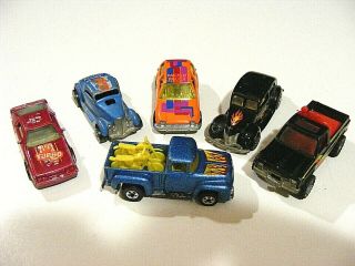 6 Vintage Hot Wheels Cars 1973 - 83: Packin Pacer,  40 Ford,  Hi Tail,  Power Hauler.