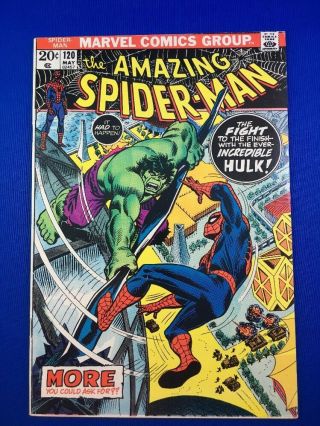 The Spider - Man 120 (may 1973,  Marvel) Classic Spidey Vs Hulk