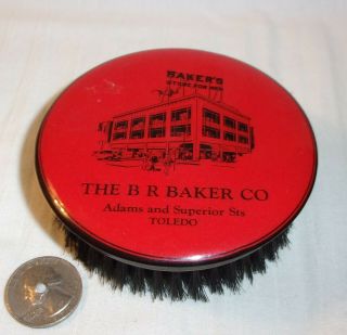 Vintage Celluloid Advertising Brush Bakers Store For Men,  Toledo