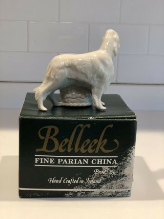 Belleek Fine Parian China Floral Treasures Irish Setter w/ Puppies Figurine 1999 4