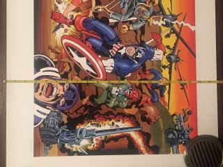 Captain America Print Signed by Jack Kirby and Stan Lee 15/50 extremely rare 5