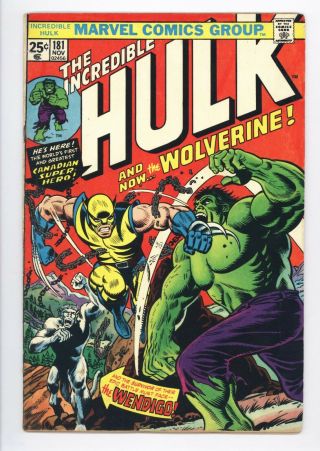 Incredible Hulk 181 Vol 1 1st Wolverine With Marvel Stamp