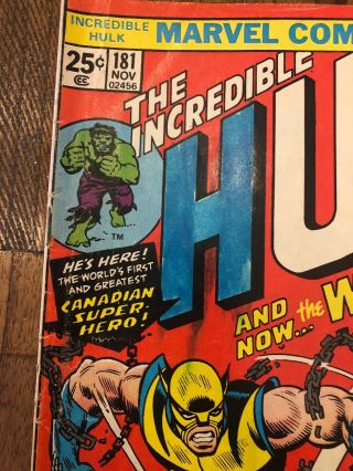 The Incredible Hulk 181 3 Day Listing Wolverine (Marvel Stamp Present) 2