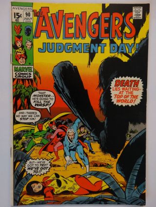 Marvel The Avengers Comic 90 (1967) Vf,  Very Fine Ow Pages