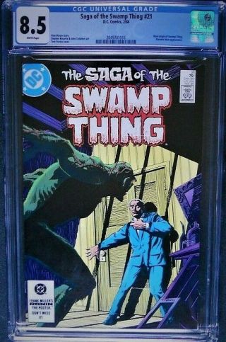 Cgc 8.  5 Saga Of The Swamp Thing 21 Dc 1984 W/pgs Moore/bissette/totleben Vf,