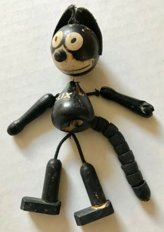 Vintage Scarce 1925 Felix The Cat Comic Character Wood String Toy Doll Figure