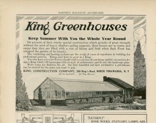 1916 King Greenhouses Ad North Tonawanda York Gardening Garden
