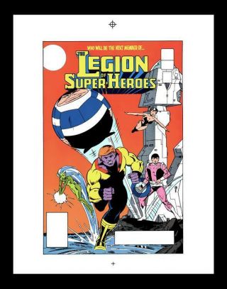 Keith Giffen Legion Of - Heroes 304 Rare Production Art Cover