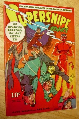 Supersnipe Comics 8 Rare Street & Smith Hitler/axis In Hell With Satan Ww2