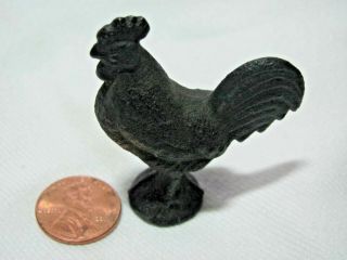 Small Vintage Cast Iron Rooster 1 - 3/4 " Heavy