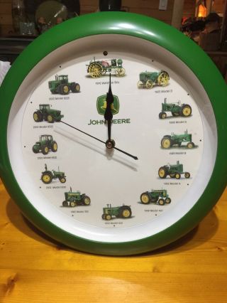 John Deere 14” Tractor Wall Clock One Engine Sound Per Hour On The Hour