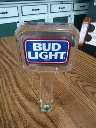 ⭐️ Vintage Bud Light Beer Tap Handle Budweiser 7 " Lucite Bar Ad ⭐️