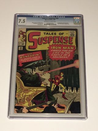 Tales Of Suspense 50 Cgc 7.  5 Ow/w Pages First Appearance Mandarin