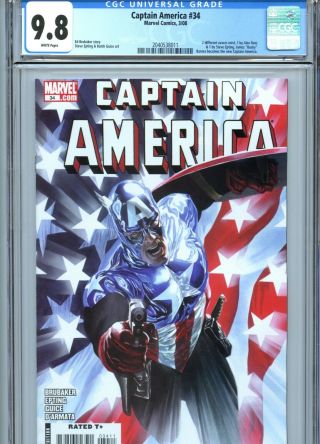 Captain America 34 Cgc 9.  8 Ross Cover Bucky As Cap Marvel Comics 2008