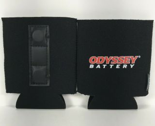 Odyssey Battery Magnetic Black Neoprene Can Cooler Koozie Insulators Set Of 2
