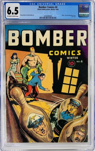 Bomber Comics 3 Cgc 6.  5 Ow/w - Hitler/axis Cover 1944