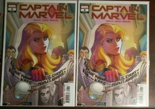 Captain Marvel 8 Standard & Secret Carnage Blood Variant 1st Appearance Star Nm