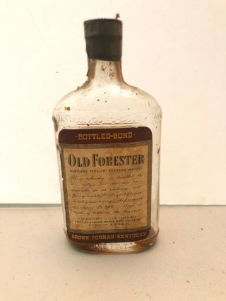 Vintage Old Forester Pint Whisky Bottle