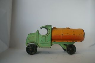 1920s Vintage Tootsie Toy Orange and Green Tank Truck No.  4640 AT39 3