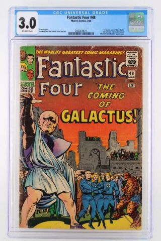 Fantastic Four 48 - Cgc 3.  0 Gd/vg - Marvel 1966 - 1st App Silver Surfer & Galactus
