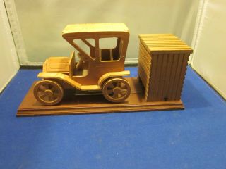 Wood Wind - Up Music Box Old Car Move Back & Forth As Music Plays Tijuana Taxi