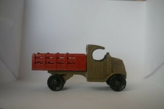 1920s Vintage Tootsie Toy Red And Tan Stake Truck No.  4638 At32