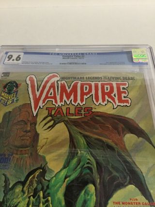 Vampire Tales 2 CGC 9.  6 OW/W Pages First App.  Of Satana Marvel Comics 2026037011 2