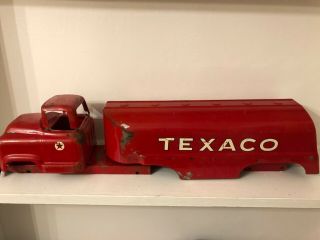 Buddy L Texaco Tanker Truck 1950s Pressed Steel For Restoration Or Parts