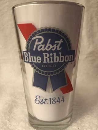 Pabst Blue Ribbon Beer Est.  1844 Pint Glass - Bar,  Pub,  Man Cave