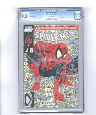 Spider - Man 1 Platinum Cgc 9.  8 Highest Grade To Date White Pages